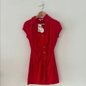 Red Women's Button-Up Terri Dress